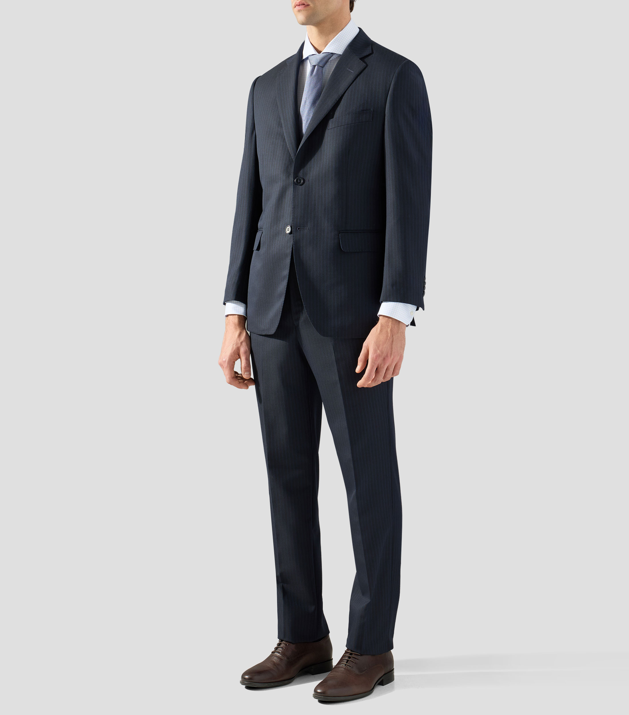 Traje de corte slim a rayas Hombre